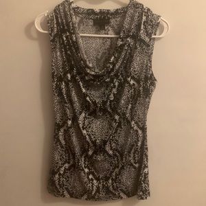 worthington loose black patterned tank top, size small! (tagged for exposure)